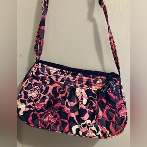 Vera Bradley Pink and Navy Floral Crossbody Bag